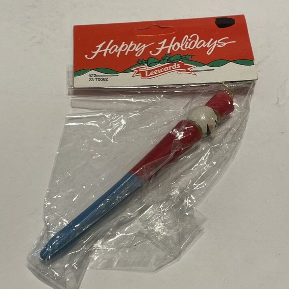 Vtg LEE WARDS Christmas Tree Ornament Nutcracker Elongated Wood - Picture 2 of 4